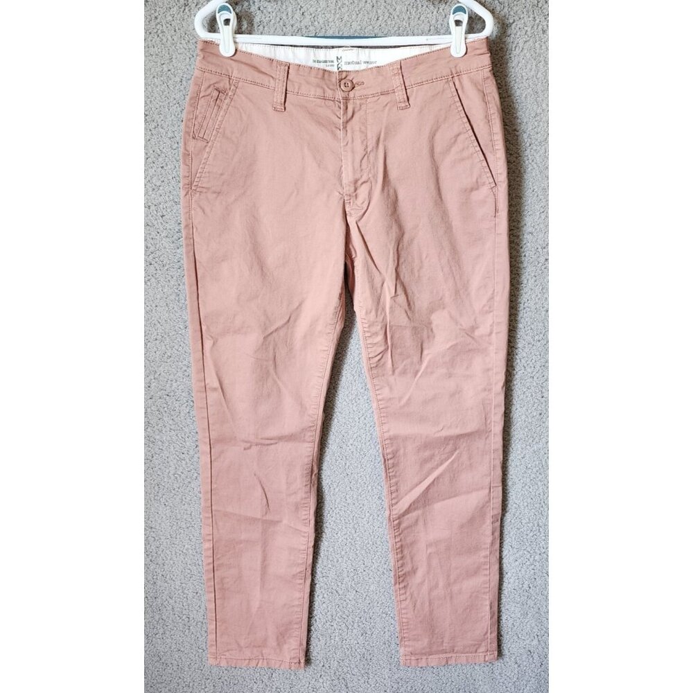 Mutual Weave Pink Slim Fit The Standard Chino Pants Size 32 x 32 Cotton‎ Blend